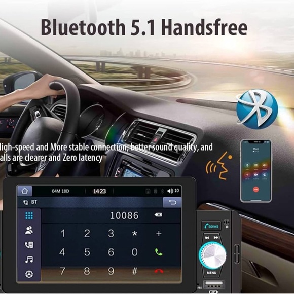 NEW 5 inch Din car stereo Bluetooth, remote control, touchscreen back up camera - Picture 6 of 16